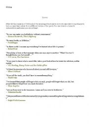 English Worksheet: Quotes