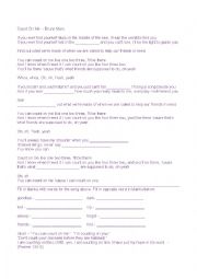 English Worksheet: Fill in for 