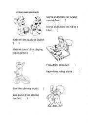 English Worksheet: READ AND MATCH