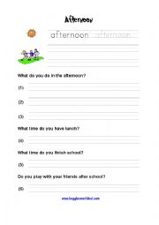 English Worksheet: afternoon