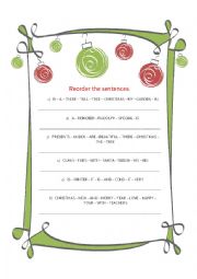 English Worksheet: Christmas homework