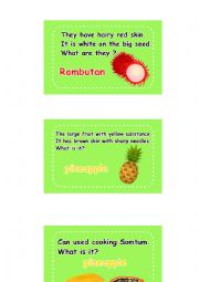English Worksheet: Fruit Activity Cards