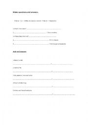 English Worksheet: review several tenses