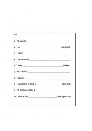 English Worksheet: writing exercise
