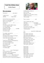 English Worksheet: A song : Took the children away 