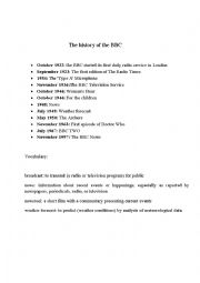 English Worksheet: History of BBC