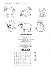 English Worksheet: ANIMALS 