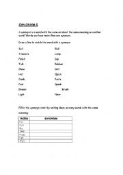 Worksheet - Synonyms