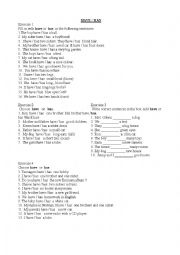English Worksheet: HAVE GOT and TO BE