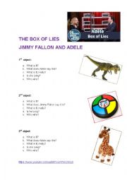 English Worksheet: Adele in the Box of Lies