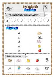 English Worksheet: alphabets