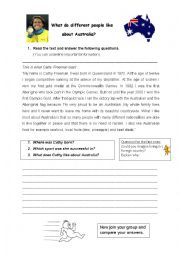 English Worksheet: Cathy Freeman