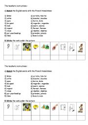 English Worksheet: teachersinstructions exercise or test