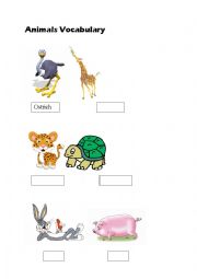 English Worksheet: Animal Vocabulary 