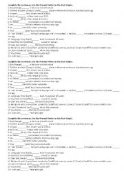 English Worksheet: past simple or present perfect