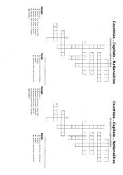 Crossword puzzle - Countries, Nationalities