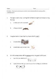 English Worksheet: Multi-meaning words with visual choices