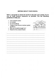 English Worksheet: Writing about your school