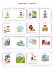 English Worksheet: PRESENT SIMPLE AND CONTINUOUS SPEAKING CARDS