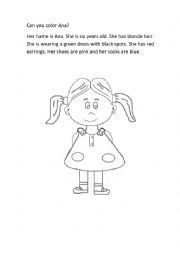 English Worksheet: Color the clothes