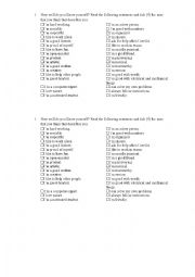 English Worksheet: Knowing Yourself