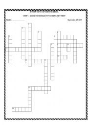 English Worksheet: High Technology Crossword Puzzle