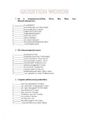 Question Words worksheet