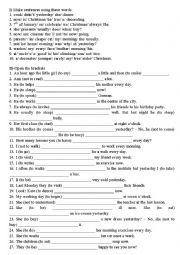 English Worksheet: Present Simple/ Continuous/ Past Simple