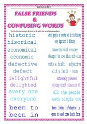 VOCABULARY - confusing words & false friends
