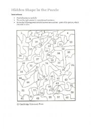 English Worksheet: Hidden Shape in the Puzzle