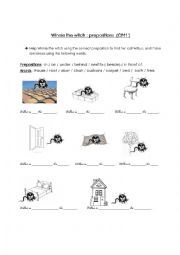 English Worksheet: Prepositions with Winnie