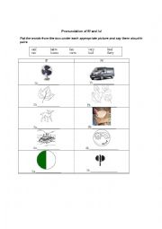 English Worksheet: Pronunciation of /f/ and /v/