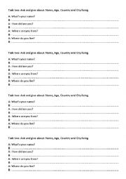 English Worksheet: Ask & Give