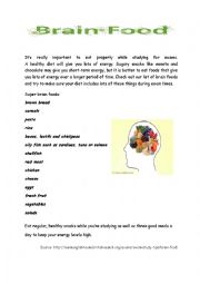 English Worksheet: Brain food