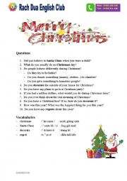 English Worksheet: Christmas