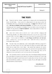 English Worksheet: full- term englisg test