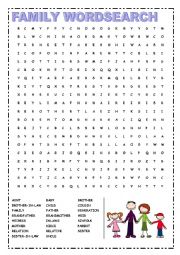 FAMILY - WORDSEARCH