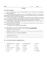 English Worksheet: 6th  grade test