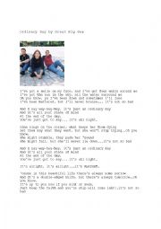 Ordinary Day by Great Big Sea  worksheet