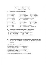 English Worksheet: test paper
