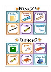 PART 1 School Bingo Cards