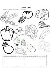 English Worksheet: Food