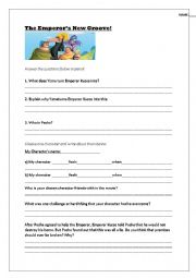 English Worksheet: The Emperors New Groove Worksheet