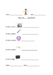 English Worksheet: Grammar : Short form of Is it?