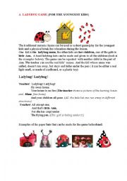 English Worksheet: LADYBUG (a game for the youngest)
