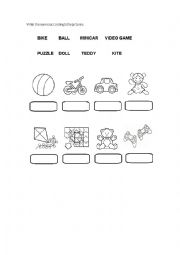 English Worksheet: Toys names