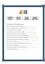 English Worksheet: JOBS