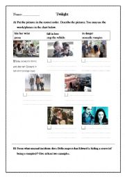 English Worksheet: Twilight Movie Worksheet