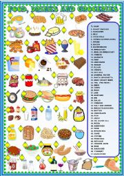 English Worksheet: Food, drinks and groceries:  matching