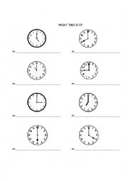 English Worksheet: What time is it?